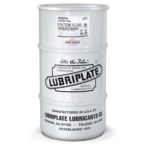 Lubriplate Synxtreme Fg-2/460, ¼ Drum, H-1/Food Grade, Calcium Sulphonate Synthetic Nlgi No 2, Multi-Purpose L0320-039